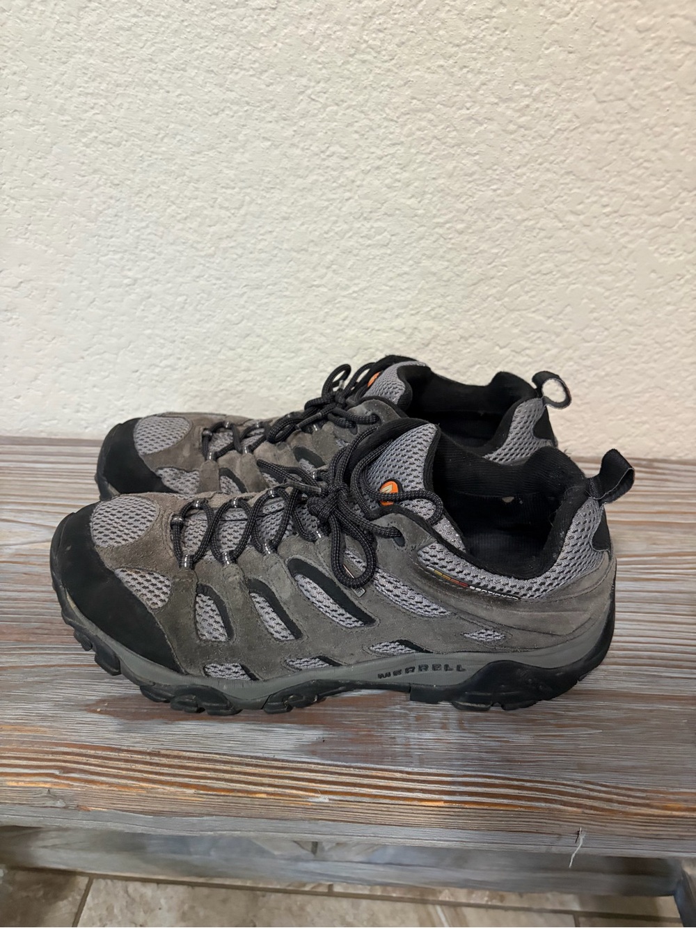 Merrell Moab 3 Waterproof men's hiking shoes in a granite gray color 13W